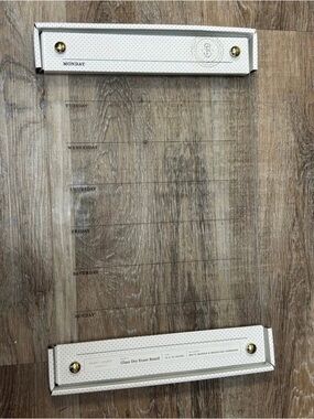 Sugar Paper Clear Glass Weekly Dry Erase Board with White Brackets - New in Box